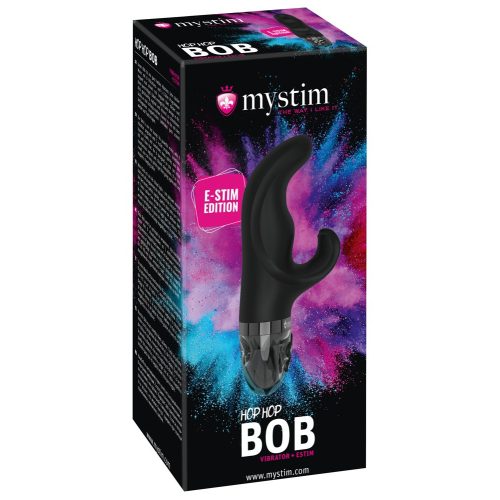 mystim Hop Hop Bob E-Stim - akkus, csiklókaros elektro vibrátor (fekete)